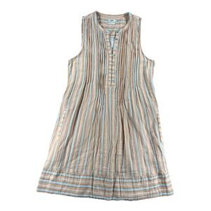 Faherty Striped Tan and Blue Dress